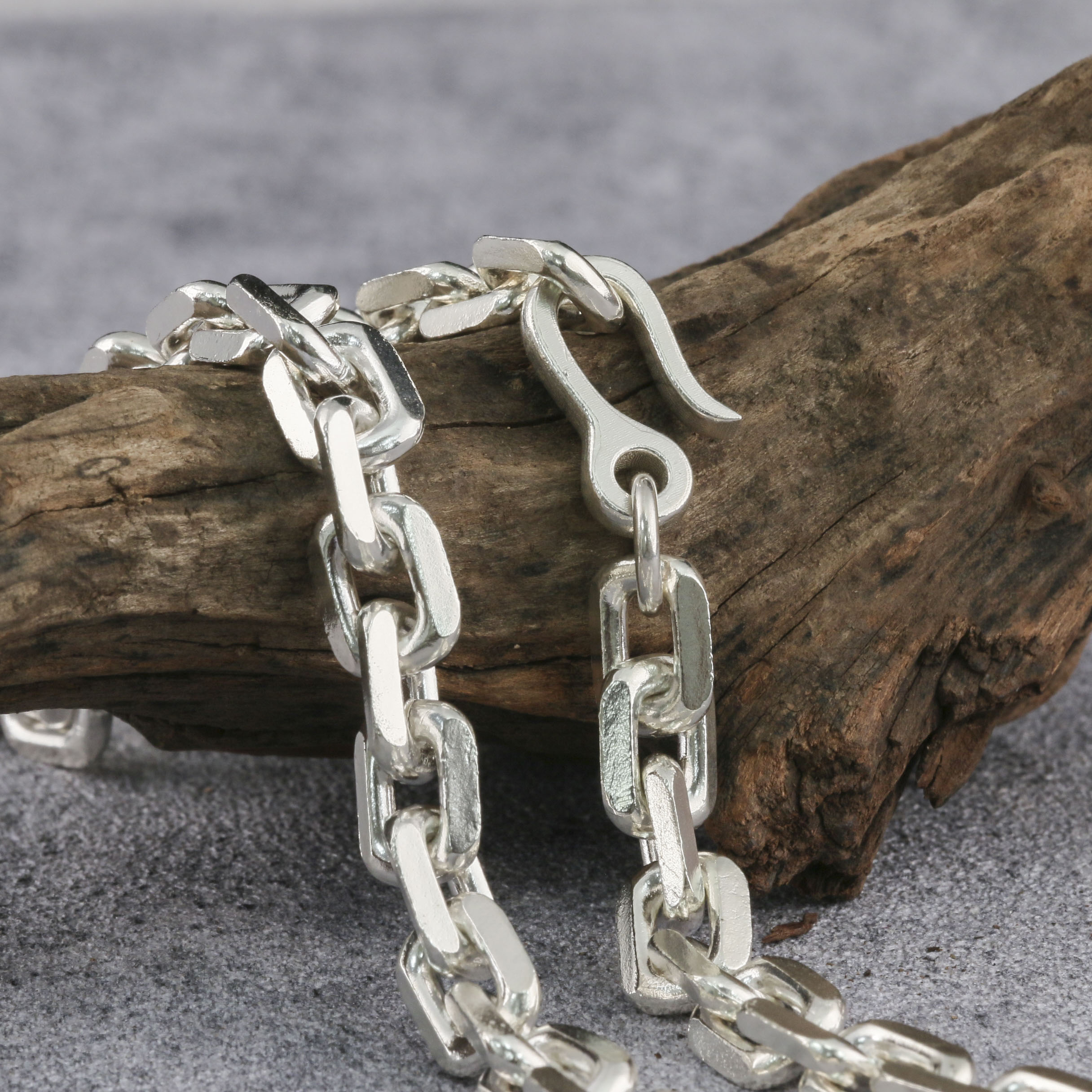 10mm Heavy Chain Cable Chain 925 Oxidized Silver Chain