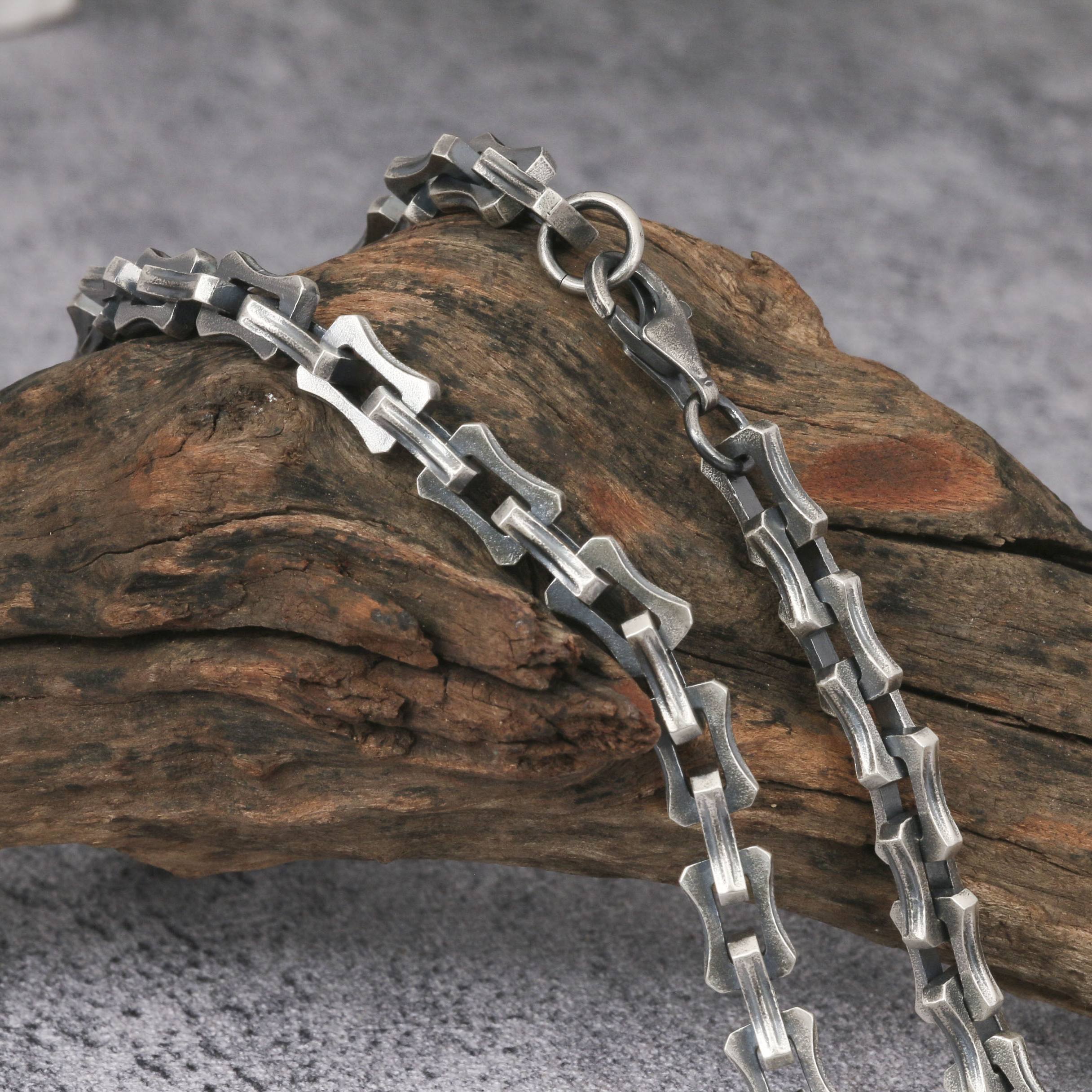 Dragon Bone Chain Mens Neckalce Viking Necklace 925 Sterling Silver  6mm 8mm
