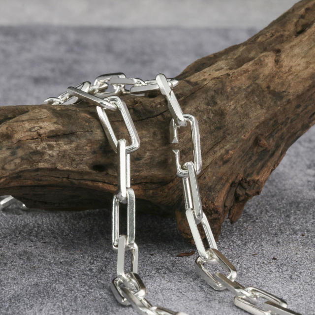 8mm Paper Clip Chain 925 Serting Silver Chain