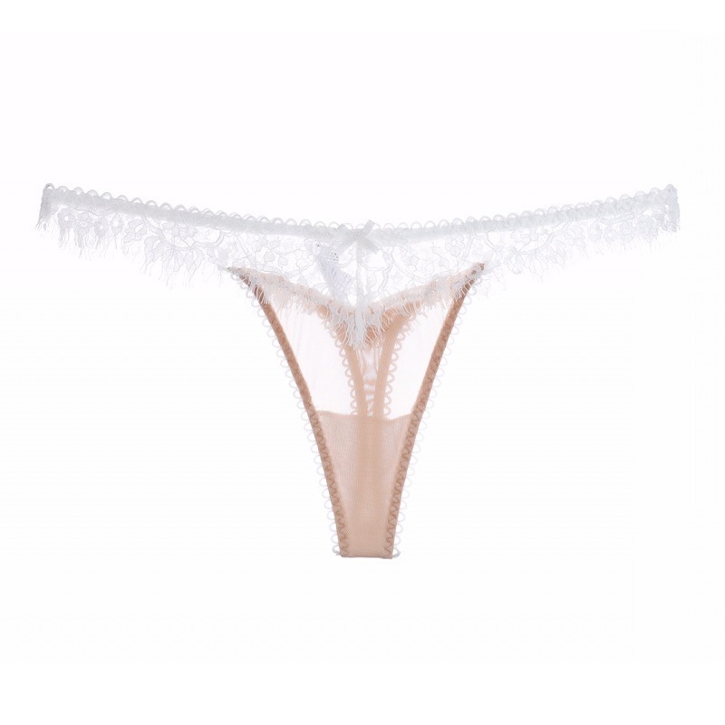 001P-Eyelash lace sexy women's low waist thong