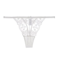 087P-Eyelash lace sexy women's low waist thong