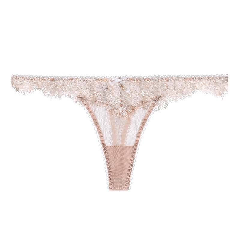 001P-Eyelash lace sexy women's low waist thong