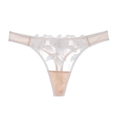093P-Eyelash lace sexy women's low waist thong