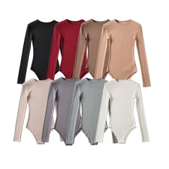 C456-Temperament light and familiar style long-sleeved knitted sweater small neckline jumpsuit 8 colors optional