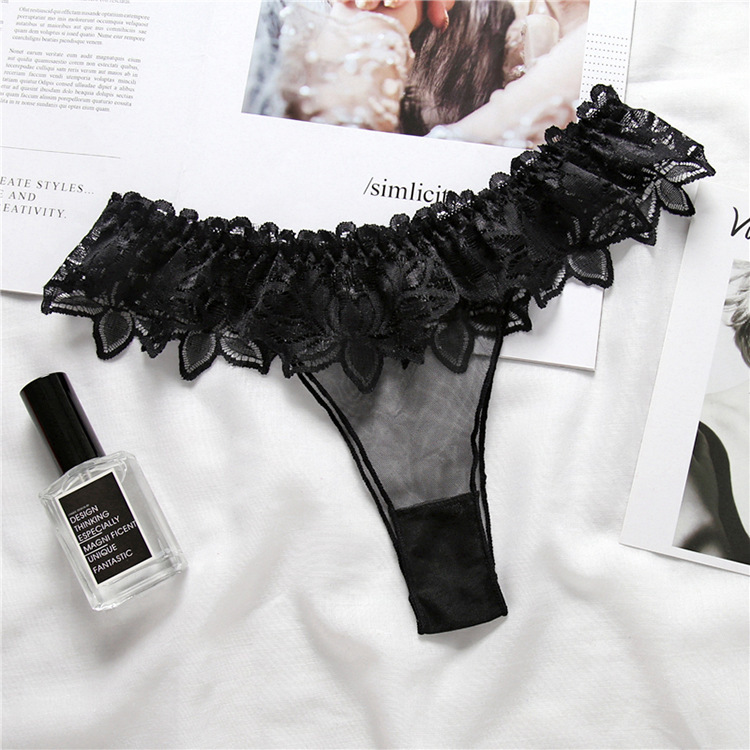 3020-Sexy lace low rise full transparent mesh sexy underwear