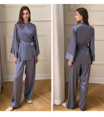 TZ2702-Long sleeve French ice Silk Satin Chiffon home clothes