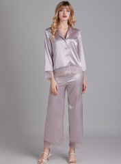 TZ1805—Ice silk long sleeve home clothes thin lace long sleeve Pants Set