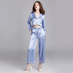 E184—Sexy open waist pajamas women's two piece set