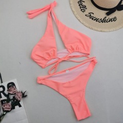 C814-New Swimsuit Ladies Bikini Nylon Solid Color Push Up Swimwear 7 Colors Available
