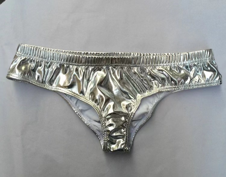 M206-Sexy Interesting Faux Leather Men's Triangle Patent Leather Ring Underpants 3 Colors Available