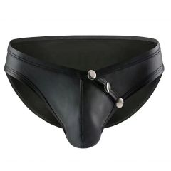 M205-New men's faux leather briefs patent leather sexy underwear