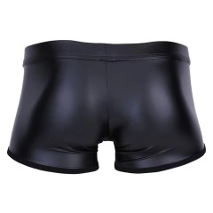 M202-Men's Matt Patent Leather Shorts Sexy Soft Leather Erotic Panties