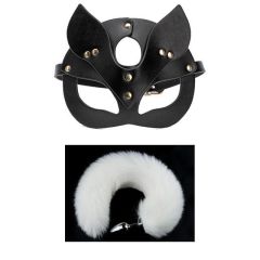 H2011--Sex toys cosplay cosplay mask metal anal plug tail sm props
