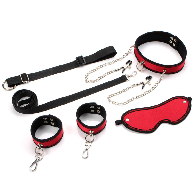 H2019--Adult sex toy nipple clip mandatory back handcuffs SM bondage suit