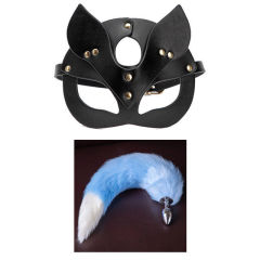 H2011--Sex toys cosplay cosplay mask metal anal plug tail sm props