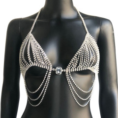 D622--Sexy bikini set with super flash diamond fringe breast chain body chain