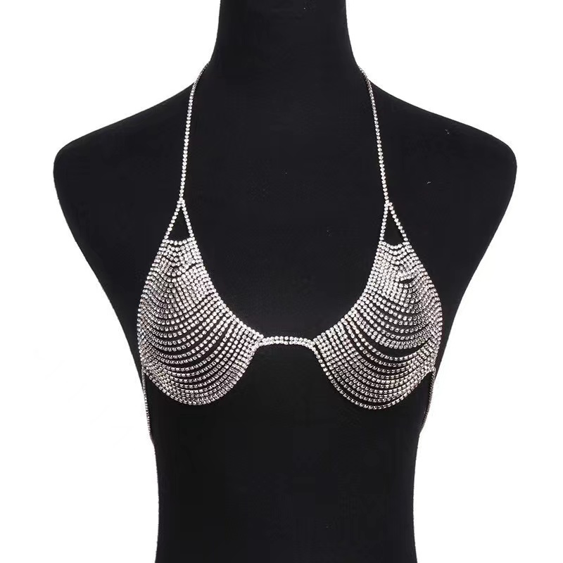 D807--Stylish women's sparkly crystal rhinestone bra