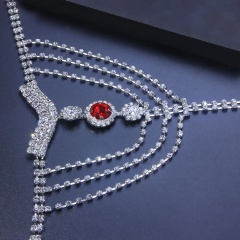 D801--New Sexy Red Rhinestone Milk Chain Body Chain