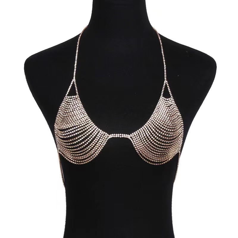 D807--Stylish women's sparkly crystal rhinestone bra