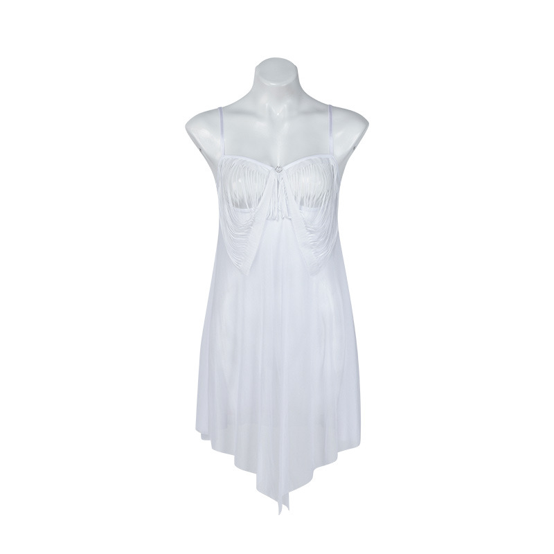 P8123--Semi-transparent lace slit sexy nightdress