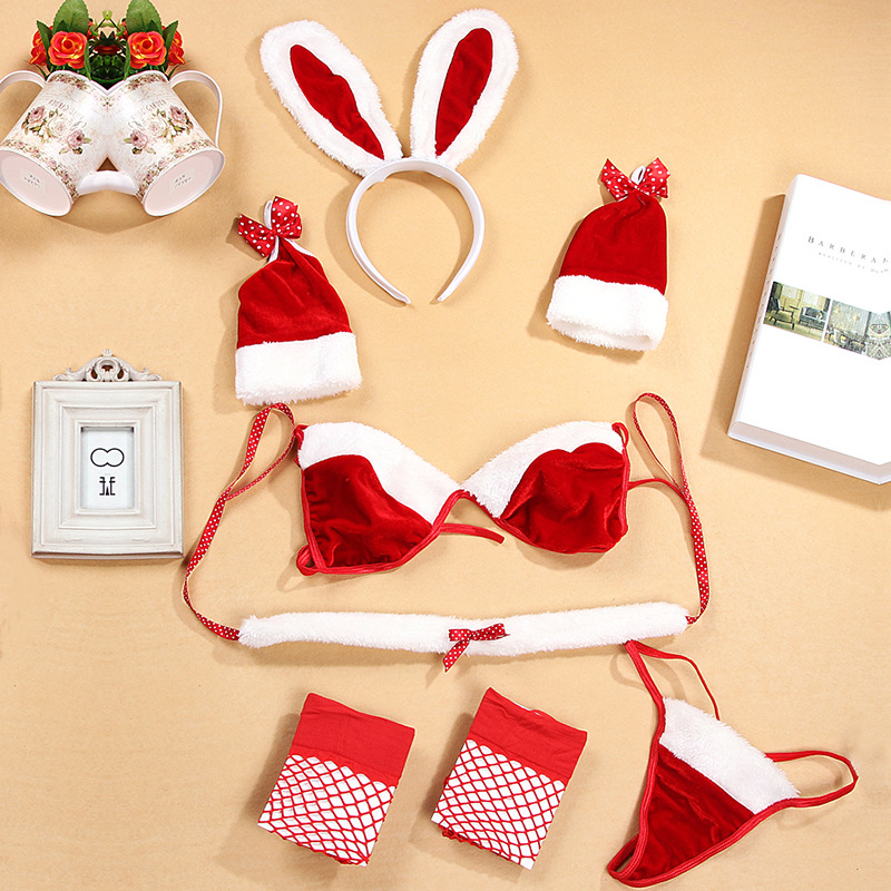 8752--Sexy underwear Christmas dress Europe and America sexy bunny girl uniform Christmas dress