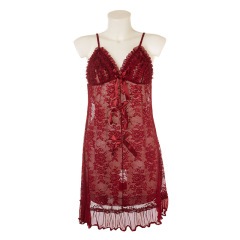 P8097--Mesh see-through lace halter nightdress