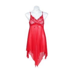 P8694--Sexy see-through nightdress with mesh halter