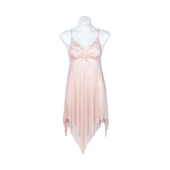 P8694--Sexy see-through nightdress with mesh halter