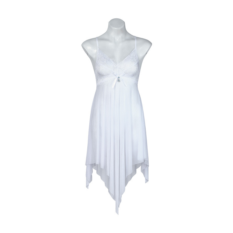 P8694--Sexy see-through nightdress with mesh halter