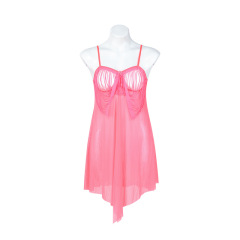 P8123--Semi-transparent lace slit sexy nightdress