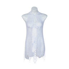 P8131--Hanging neck hollow lace bow fun nightdress