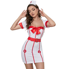 H1004--Role play little nurse dress ladies sexy nurse dress cos sexy underwear game uniform