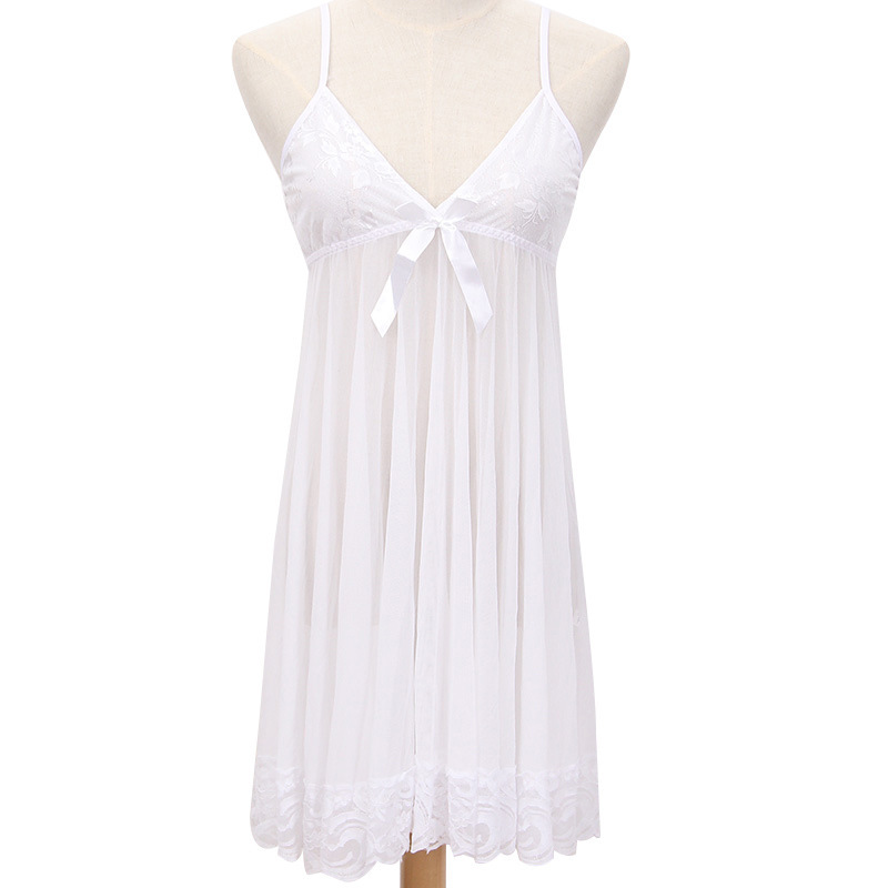 9098-1-Sexy pajamas with lace suspenders and mesh