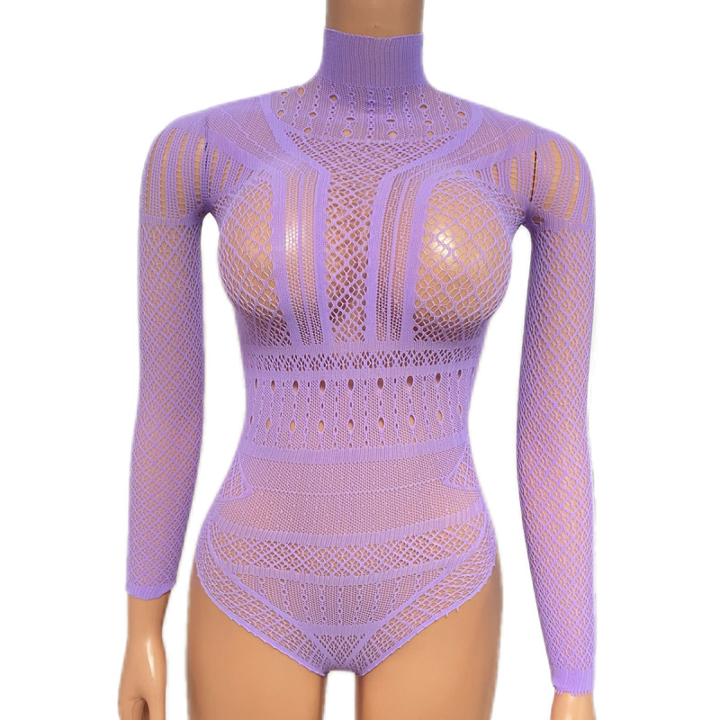 9167--Long sleeved backless bikini sexy temptation neon multi-color perspective sexy mesh clothes