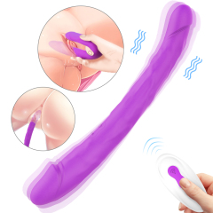 S221--Double-ended vibrating dildo interactive device for lesbian women