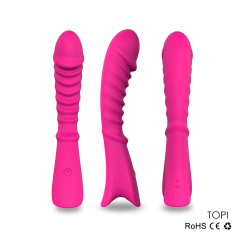 S025--Vibrating phallus 9 frequency strong shock vibrator stick USB rechargeable electric phallus