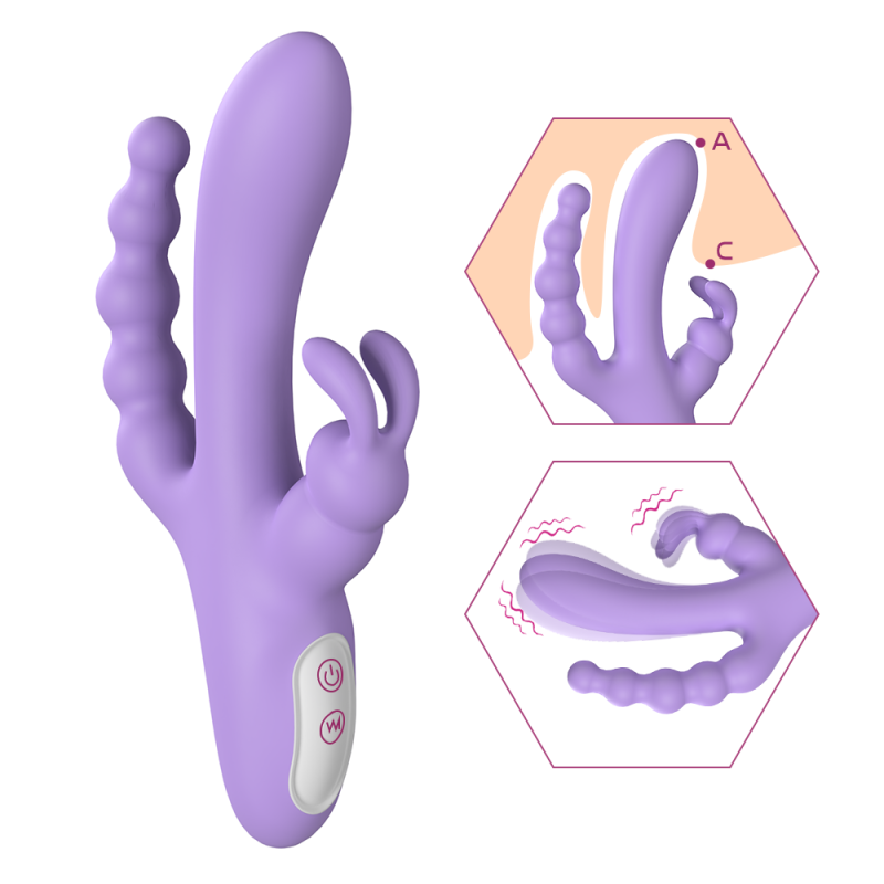 S491--Explosive female double fork vibrator magnetic suction USB charging sex toys