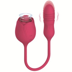 S901--New female rose jumping egg double head vibrator tongue licking masturbator
