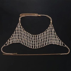 D822-New mesh diamond chest chain European and American nightclub shiny diamond sexy body chain