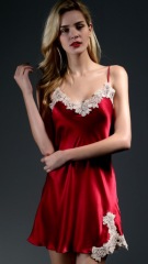 Z1805--100% Mulberry Silk Nightdress Real silk pajamas Female sense suspender home clothes