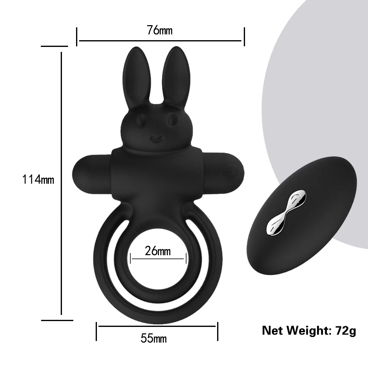 OR-YT013--Adult sex toys wireless remote control lock fine penis ring men's wear silicone charging vibration rabbit ring