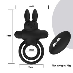 OR-YT013--Adult sex toys wireless remote control lock fine penis ring men's wear silicone charging vibration rabbit ring