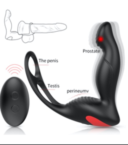 S070--Men's prostate massager adult sex products men's lasting lock fine ring remote control vibration rear court supplies