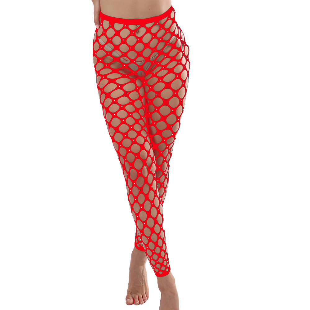 TZ501--New large mesh socks hand point drill nine-point pants hot diamond sexy pantyhose set