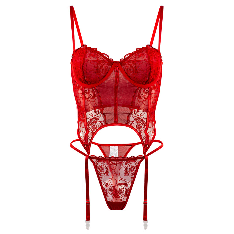 YY921--Red sexy embroidery lace Shapepiece set small push-up bra with panties sexy underwear