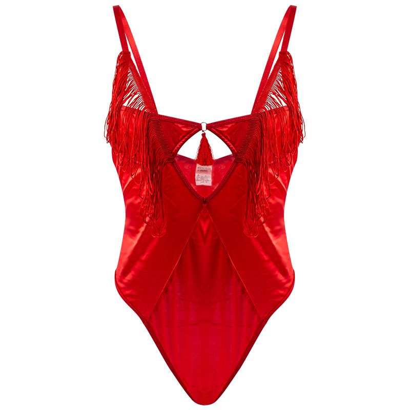 YY233--Hot erotic Shapewear tassel cutout seamless bra pajamas sexy shapewear bodysuit
