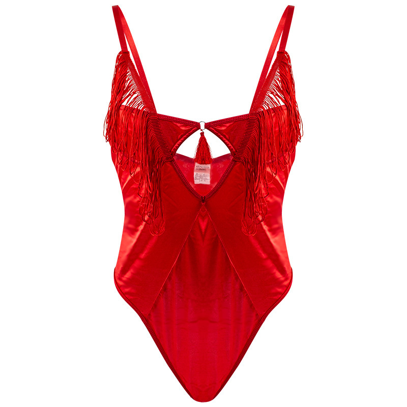 YY233--Hot erotic Shapewear tassel cutout seamless bra pajamas sexy shapewear bodysuit