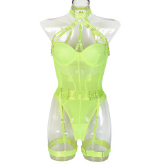 3244--New fun onesie mesh strap stitching complex heavy craft hanging neck strap leg ring
