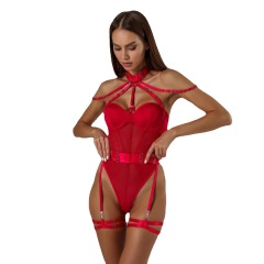 3244--New fun onesie mesh strap stitching complex heavy craft hanging neck strap leg ring