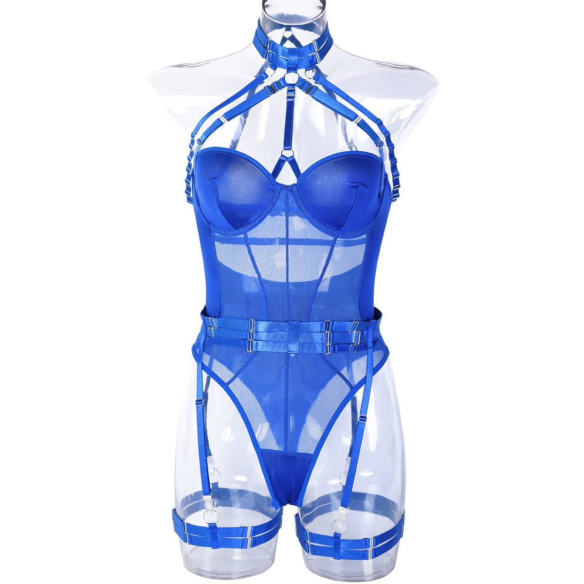 3244--New fun onesie mesh strap stitching complex heavy craft hanging neck strap leg ring